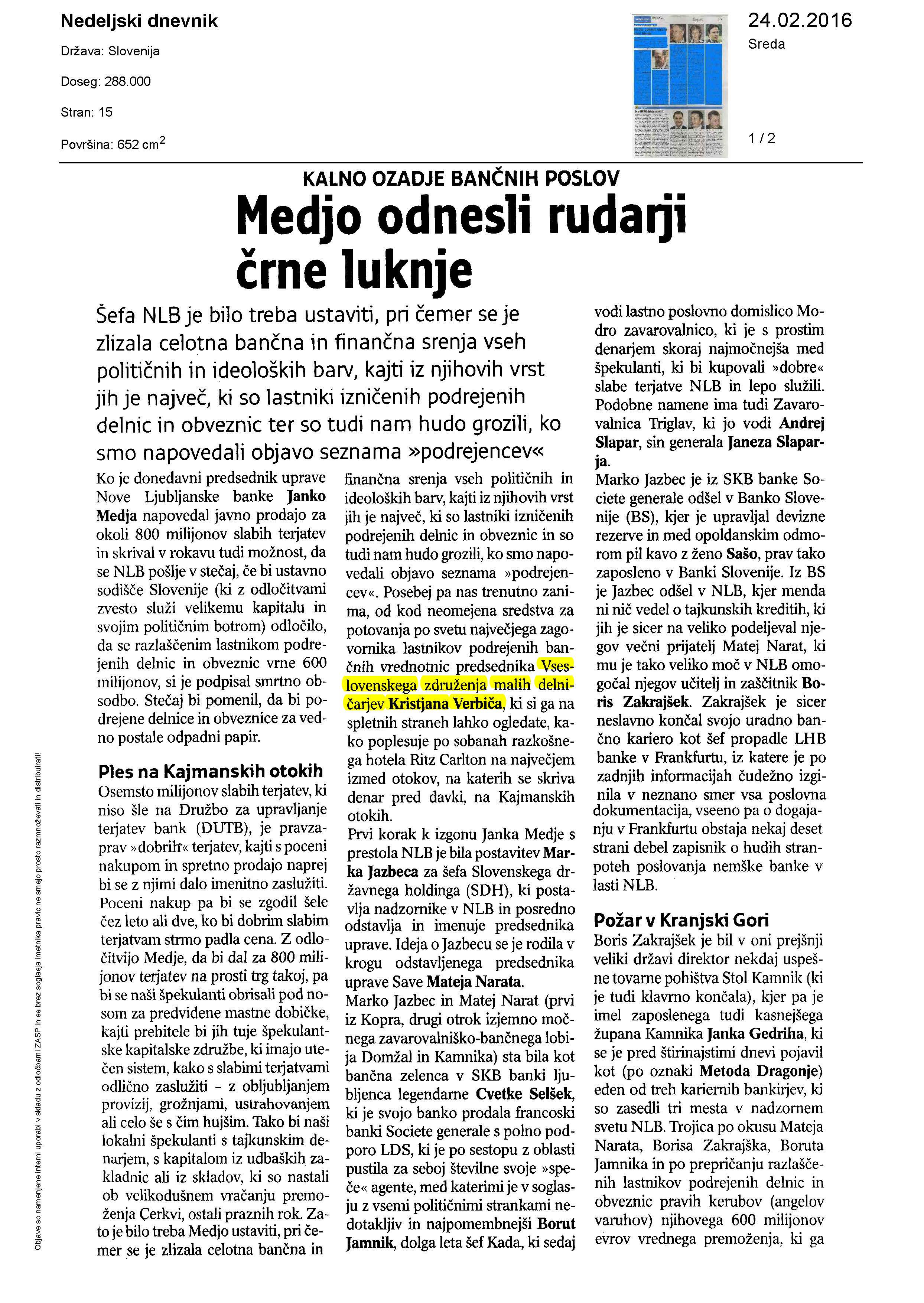 Medjo odnesli rudarji črne luknje Page 1