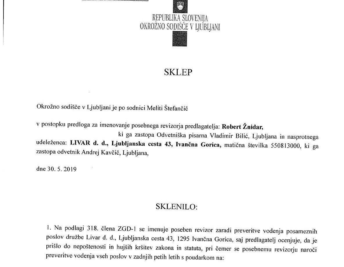 Sklep imenovanje pos revizorja Livar Page 01
